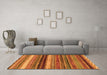 Machine Washable Abstract Orange Modern Area Rugs in a Living Room, wshabs2265org