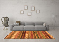 Machine Washable Abstract Orange Modern Rug, wshabs2265org