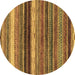 Round Machine Washable Abstract Brown Modern Rug, wshabs2265brn