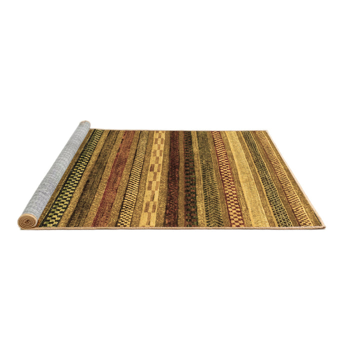 Sideview of Machine Washable Abstract Brown Modern Rug, wshabs2265brn