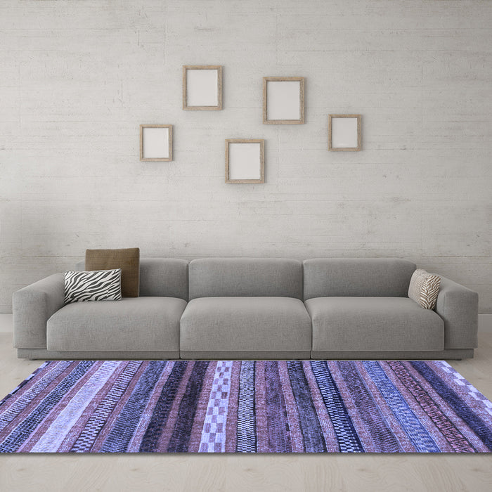 Machine Washable Abstract Blue Modern Rug in a Living Room, wshabs2265blu
