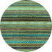 Round Abstract Light Blue Modern Rug, abs2265lblu