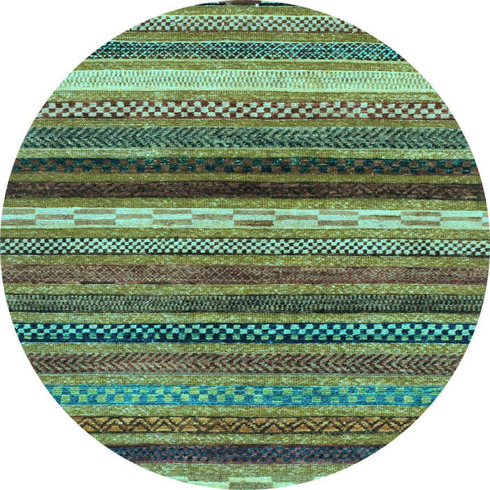 Round Machine Washable Abstract Light Blue Modern Rug, wshabs2265lblu