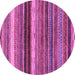 Round Machine Washable Abstract Purple Modern Area Rugs, wshabs2265pur