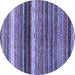 Round Abstract Blue Modern Rug, abs2265blu