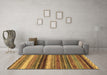 Machine Washable Abstract Brown Modern Rug in a Living Room,, wshabs2265brn