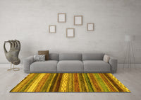 Machine Washable Abstract Yellow Modern Rug, wshabs2265yw