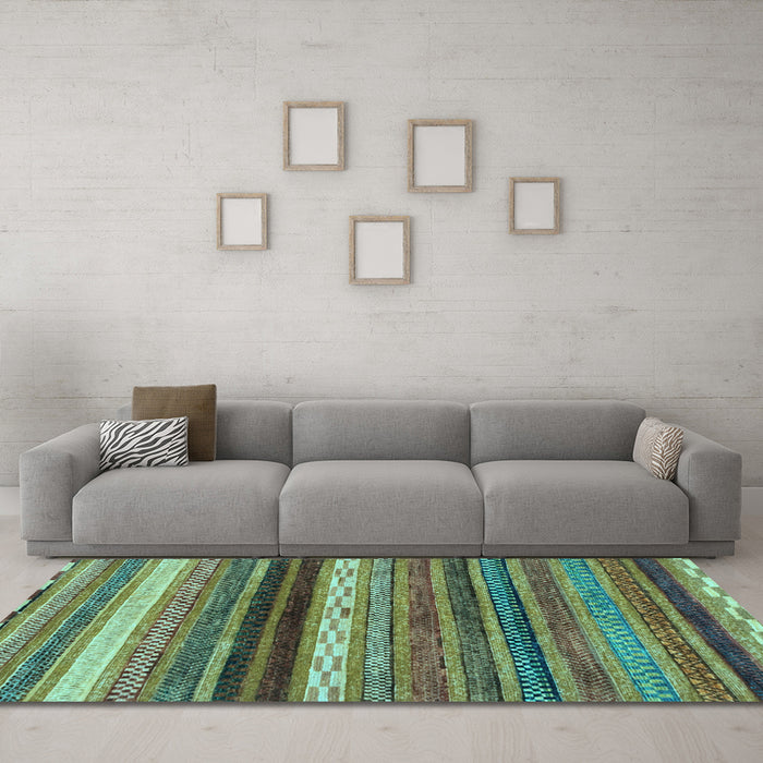 Machine Washable Abstract Light Blue Modern Rug in a Living Room, wshabs2265lblu