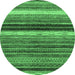 Round Abstract Emerald Green Modern Rug, abs2265emgrn