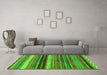 Machine Washable Abstract Green Modern Area Rugs in a Living Room,, wshabs2265grn