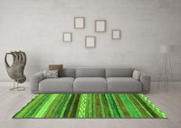 Machine Washable Abstract Green Modern Rug, wshabs2265grn