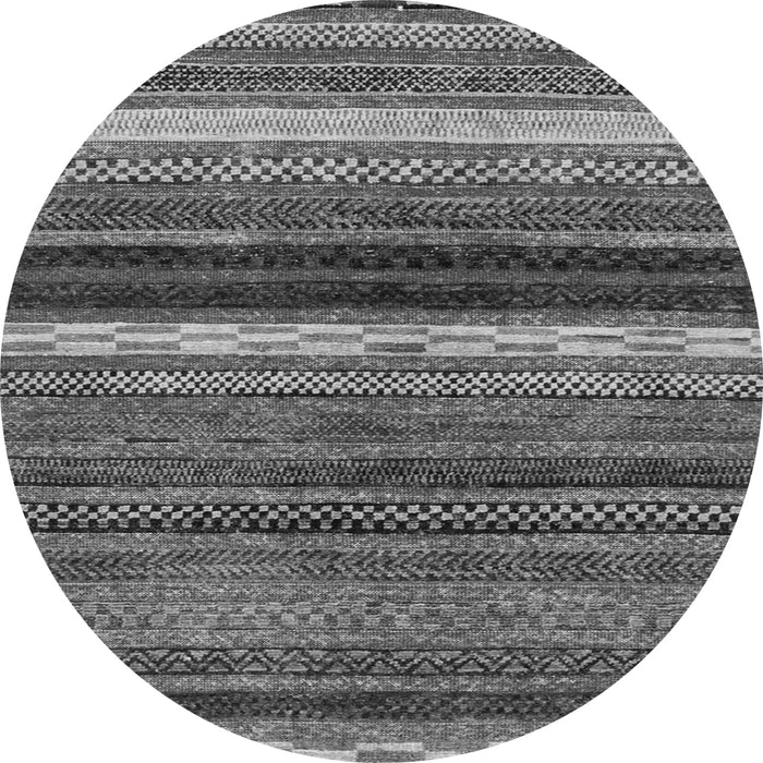 Round Machine Washable Abstract Gray Modern Rug, wshabs2265gry