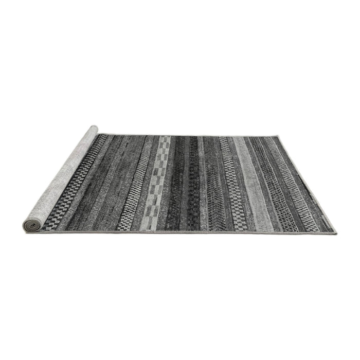 Sideview of Machine Washable Abstract Gray Modern Rug, wshabs2265gry