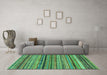 Machine Washable Abstract Turquoise Modern Area Rugs in a Living Room,, wshabs2266turq