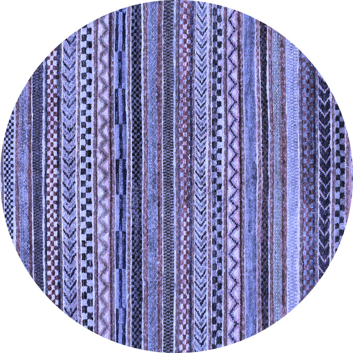 Round Abstract Blue Modern Rug, abs2266blu