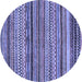 Round Machine Washable Abstract Blue Modern Rug, wshabs2266blu