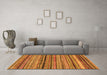 Machine Washable Abstract Orange Modern Area Rugs in a Living Room, wshabs2266org