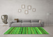 Machine Washable Abstract Green Modern Area Rugs in a Living Room,, wshabs2266grn