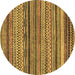 Round Abstract Brown Modern Rug, abs2266brn