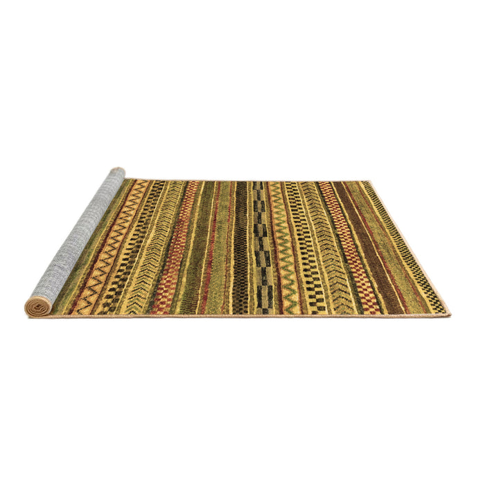Sideview of Machine Washable Abstract Brown Modern Rug, wshabs2266brn
