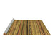 Sideview of Machine Washable Abstract Brown Modern Rug, wshabs2266brn