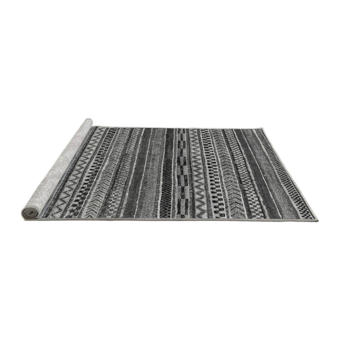 Sideview of Machine Washable Abstract Gray Modern Rug, wshabs2266gry