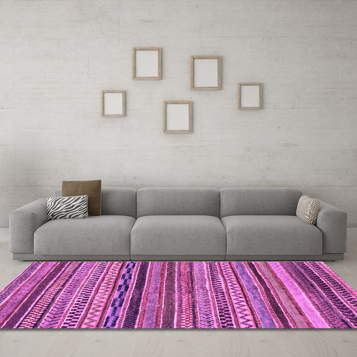 Machine Washable Abstract Purple Modern Area Rugs in a Living Room, wshabs2266pur