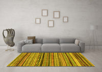 Machine Washable Abstract Yellow Modern Rug, wshabs2266yw