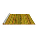 Sideview of Machine Washable Abstract Yellow Modern Rug, wshabs2266yw