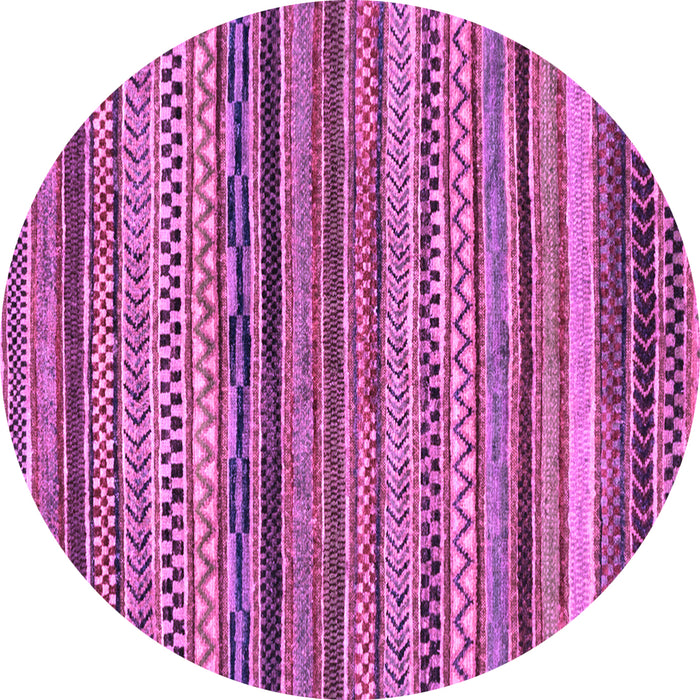 Round Machine Washable Abstract Purple Modern Area Rugs, wshabs2266pur