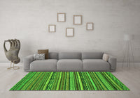 Machine Washable Abstract Green Modern Rug, wshabs2267grn