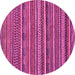 Round Abstract Pink Modern Rug, abs2267pnk