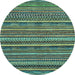 Round Machine Washable Abstract Light Blue Modern Rug, wshabs2267lblu