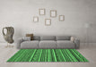 Machine Washable Abstract Emerald Green Modern Area Rugs in a Living Room,, wshabs2267emgrn