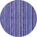 Round Abstract Blue Modern Rug, abs2267blu