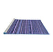 Sideview of Machine Washable Abstract Blue Modern Rug, wshabs2267blu