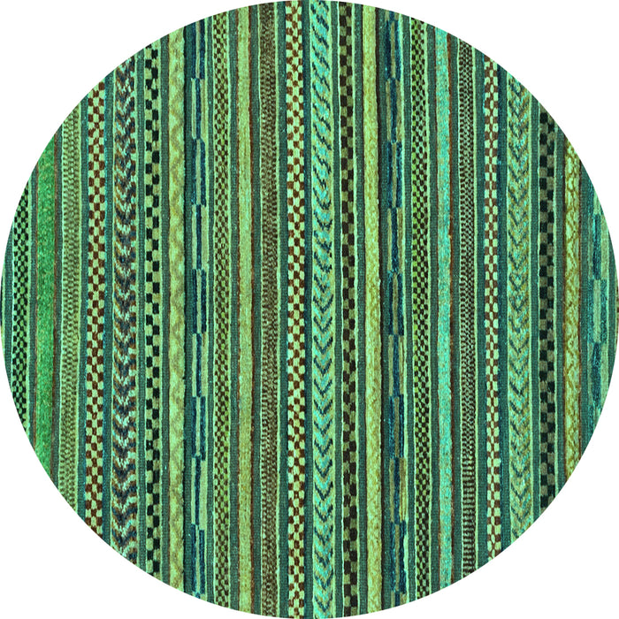 Round Abstract Turquoise Modern Rug, abs2267turq