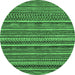 Round Abstract Emerald Green Modern Rug, abs2267emgrn