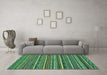 Machine Washable Abstract Turquoise Modern Area Rugs in a Living Room,, wshabs2267turq