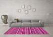 Machine Washable Abstract Pink Modern Rug in a Living Room, wshabs2267pnk