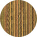 Round Abstract Brown Modern Rug, abs2267brn