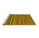 Sideview of Machine Washable Abstract Yellow Modern Rug, wshabs2267yw