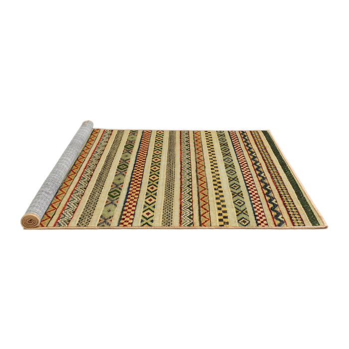 Sideview of Machine Washable Abstract Chrome Gold Yellow Rug, wshabs2268