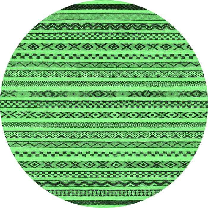 Round Abstract Emerald Green Modern Rug, abs2268emgrn