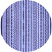 Round Abstract Blue Modern Rug, abs2268blu