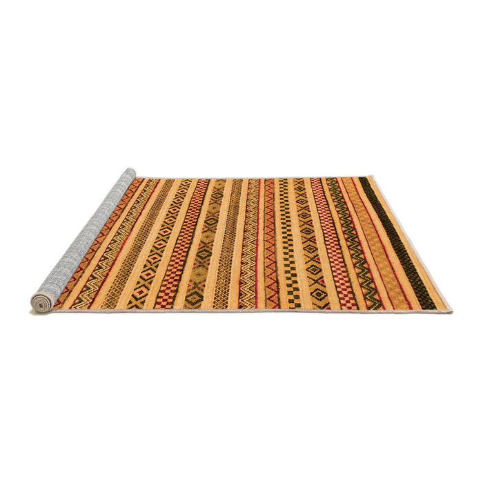 Sideview of Machine Washable Abstract Orange Modern Area Rugs, wshabs2268org