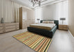 Machine Washable Abstract Chrome Gold Yellow Rug in a Bedroom, wshabs2268