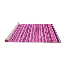 Sideview of Machine Washable Abstract Pink Modern Rug, wshabs2268pnk