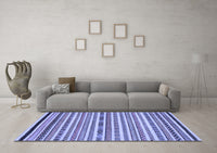 Machine Washable Abstract Blue Modern Rug, wshabs2268blu