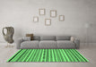 Machine Washable Abstract Emerald Green Modern Area Rugs in a Living Room,, wshabs2268emgrn